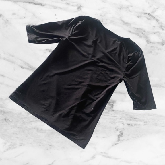 White House Black Market Women’s Black 3/4 Sleeve V-Neck Top Size M - Picture 5 of 10